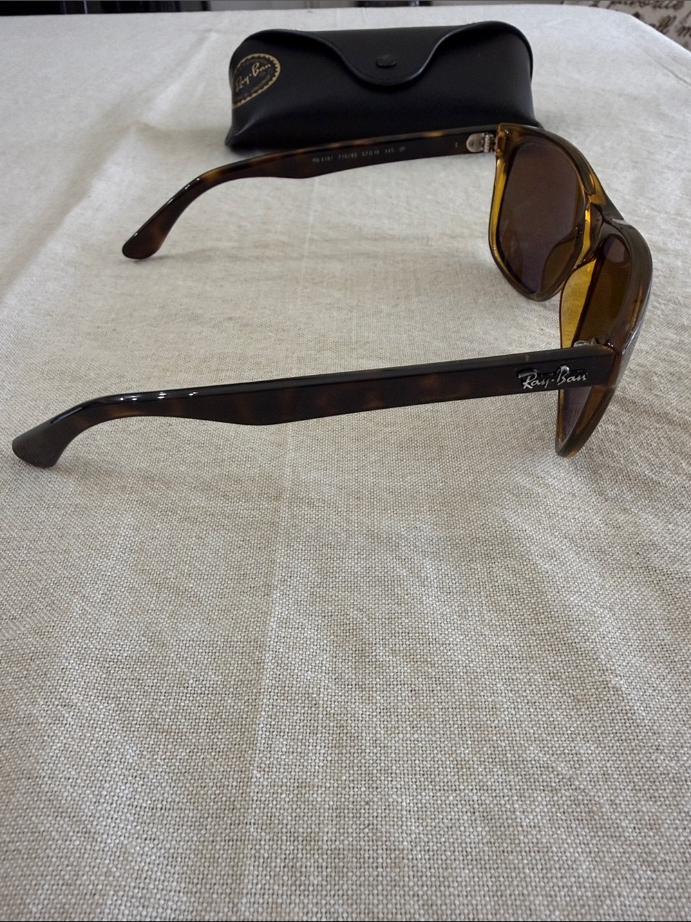 Ray-Ban RB4181 Polarized Tortoise Sunglasses Brown Lens Italy Unisex - Picture 4 of 16